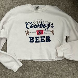 Cowboys n Beer Cropped Sweatshirt